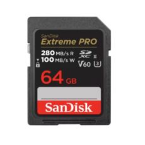 64GB Extreme PRO SDXC UHS-II V60 280MB/s SD Card resmi